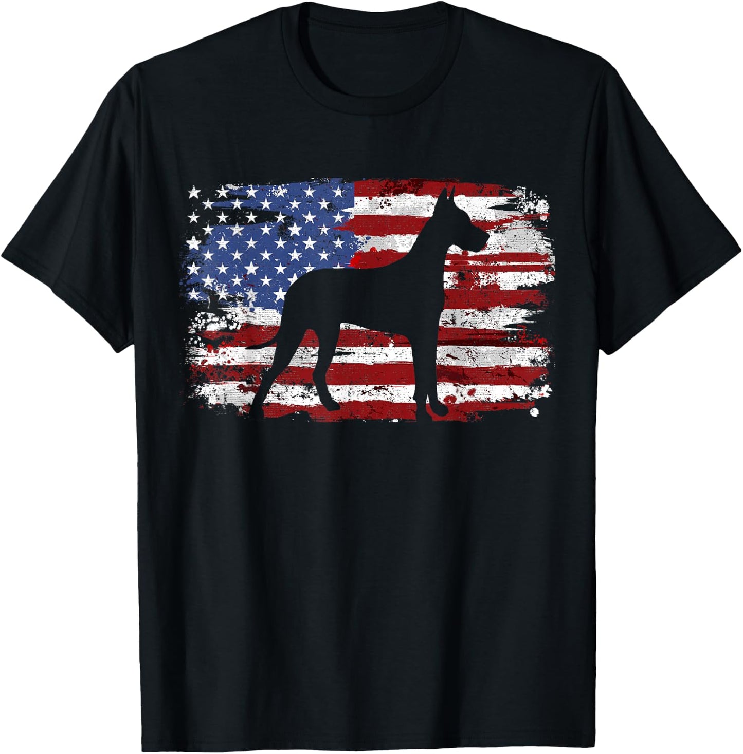 Great Dane Vintage American Flag T-Shirt - T-Shirt | Black