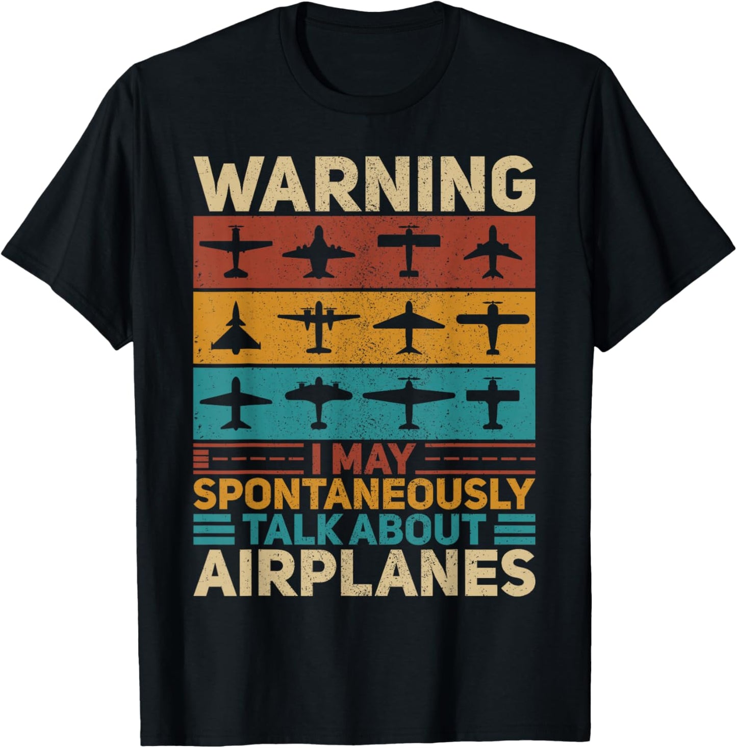 I May Talk About Airplanes Vintage Pilot & Aviation Airplane T-Shirt - T-Shirt | Black