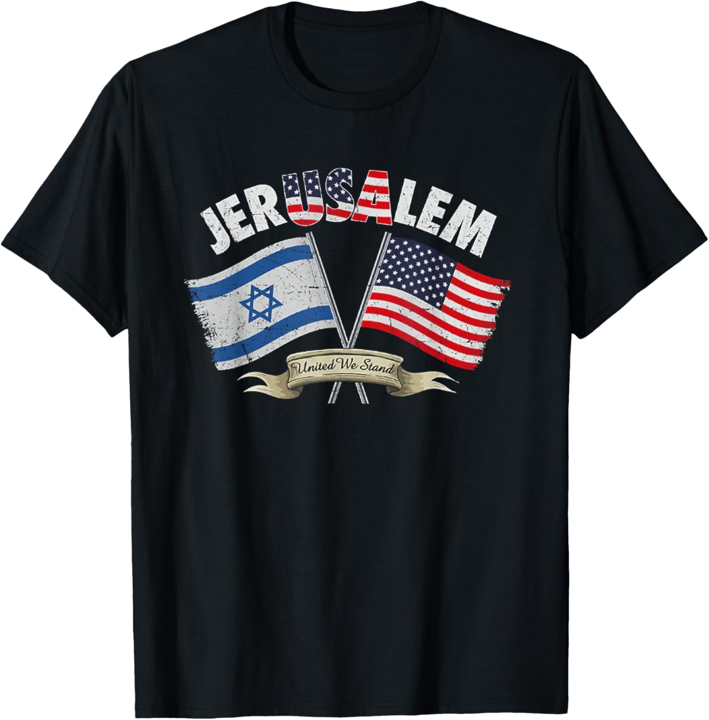 Jerusalem United We Stand T-Shirt - T-Shirt | Black