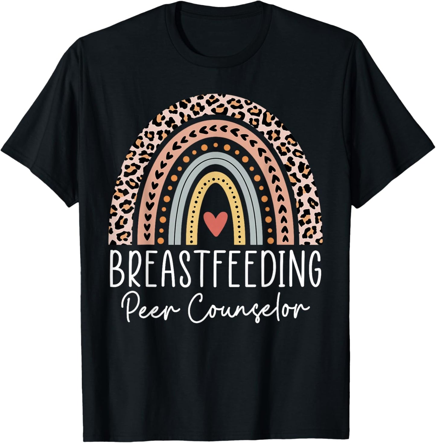Cute Breastfeeding Peer Counselor Rainbow Breastfeeding Week T-Shirt - T-Shirt | Black