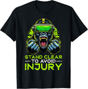 Gorilla VR Gamer Virtual Reality Headset Monkeys T-Shirt - T-Shirt | Black