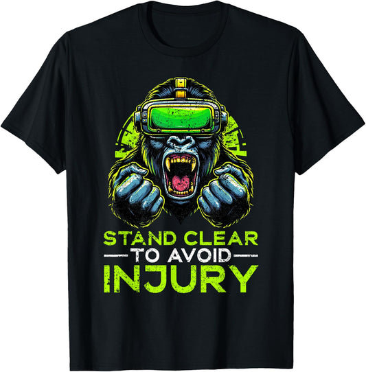 Gorilla VR Gamer Virtual Reality Headset Monkeys T-Shirt - T-Shirt | Black
