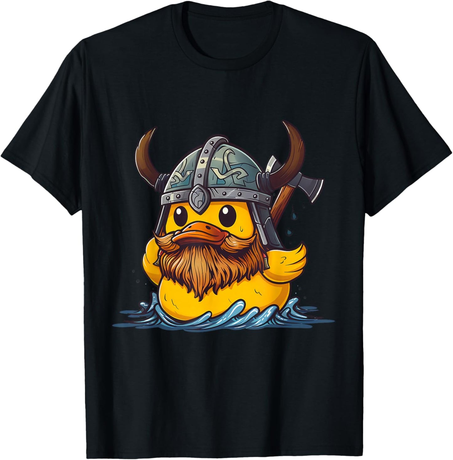 Rubber Duck Viking Duck Viking Helmet Vikings Rubber Duckie T-Shirt - T-Shirt | Black