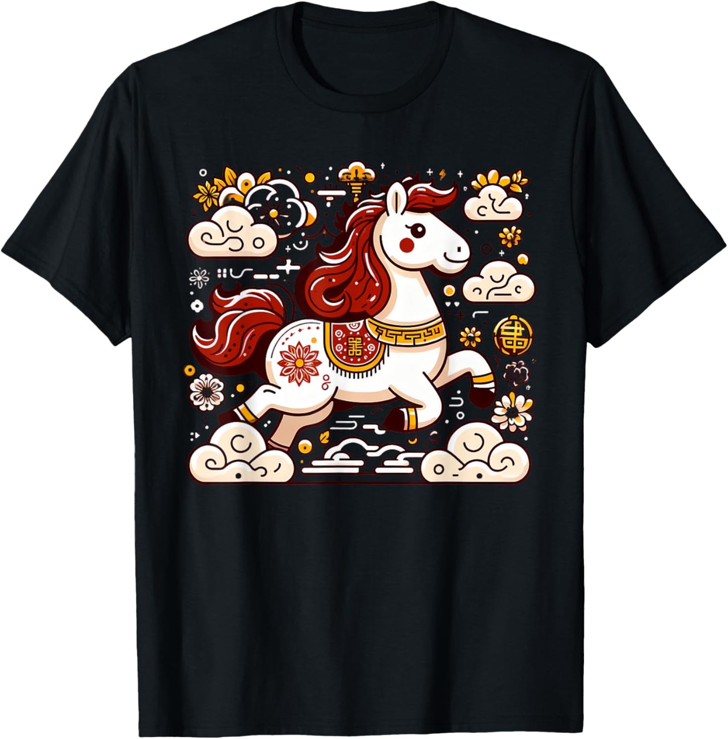 Chinese New Year of the Horse 2026 Lunar New Year Zodiac T-Shirt - T-Shirt | Black