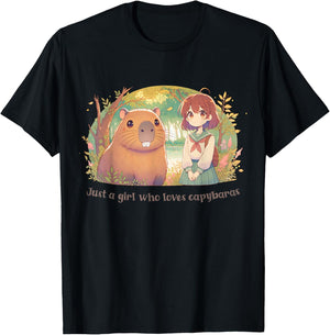Just A Girl Who Loves Capybaras T-Shirt - T-Shirt | Black