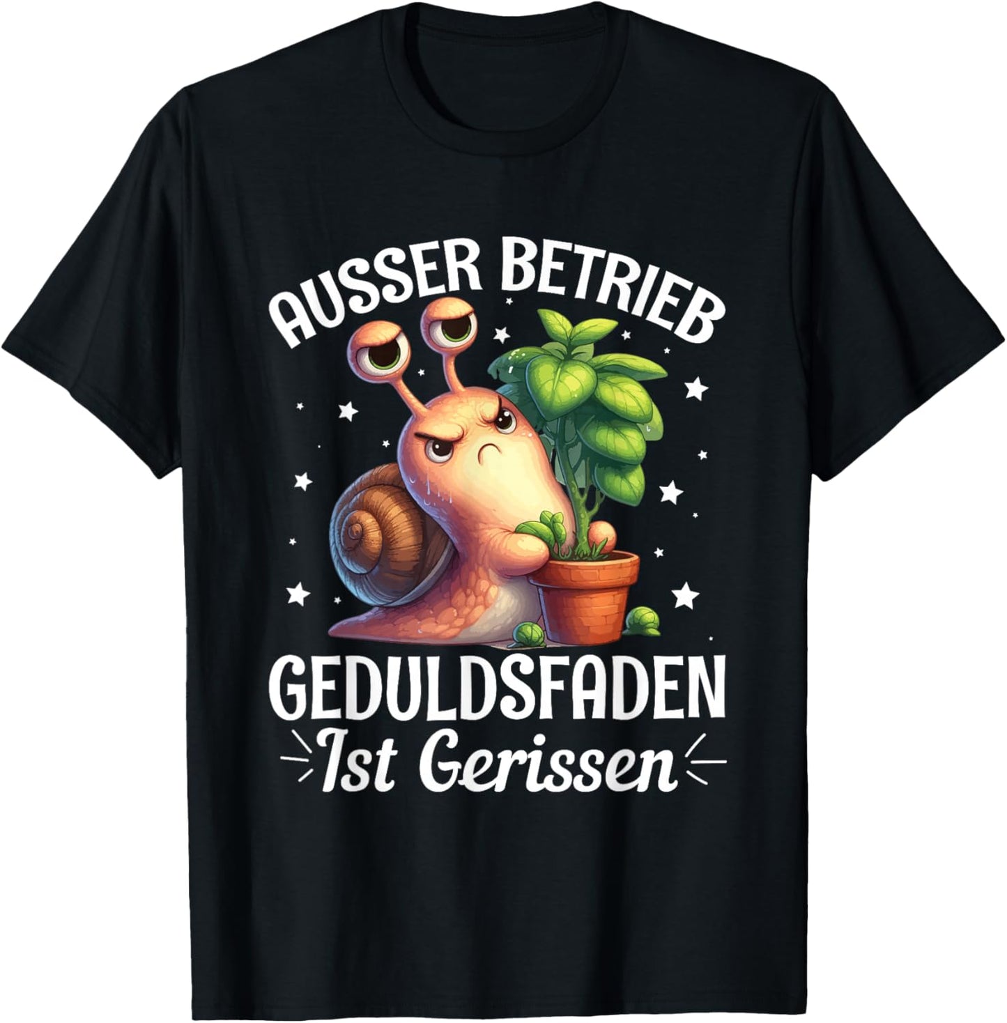 Ausser Betrieb Geduldsfaden Gerissen Schnecke Lustig Spruch T-Shirt - T-Shirt | Black