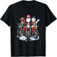 Santa, Reindeer & Snowman Bikers on Motorcycles T-Shirt - T-Shirt | Black
