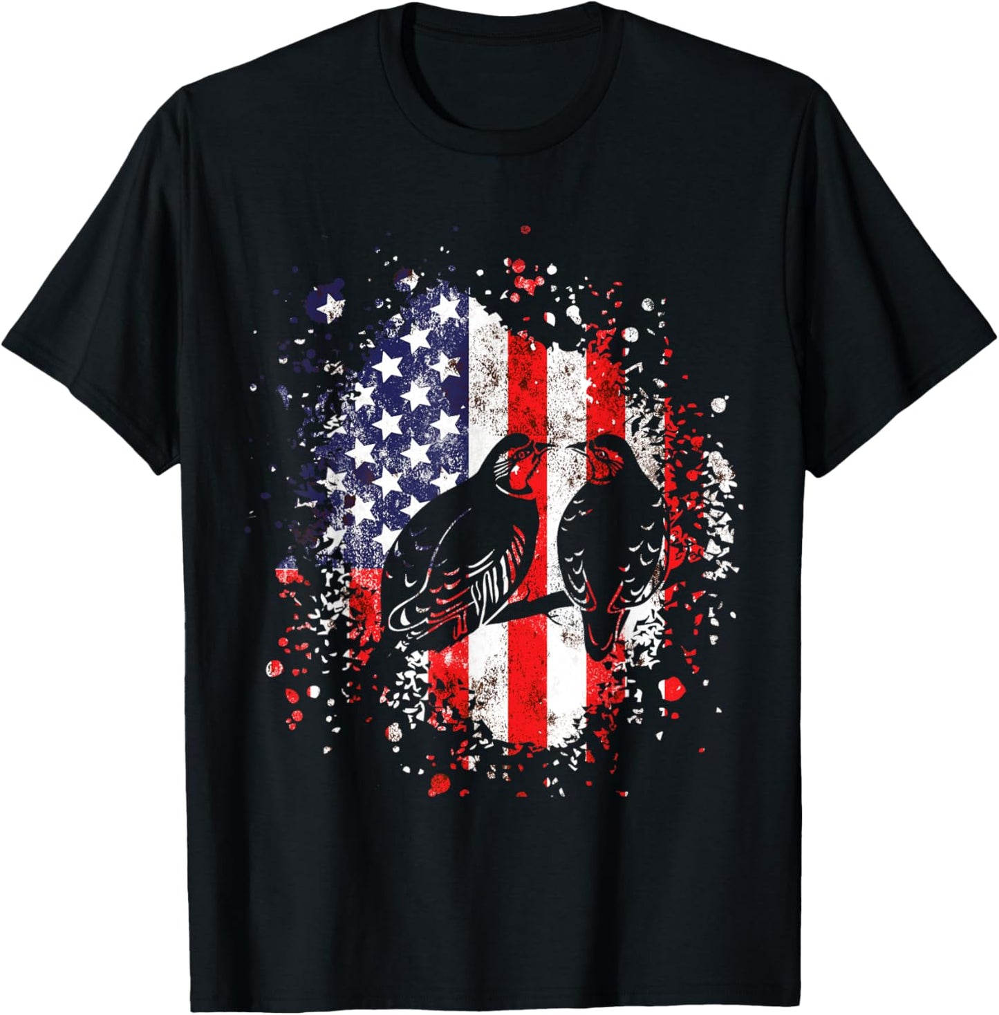 Chukar Hunting Patriotic American Flag partridge Lover Kids Men T-Shirt - T-Shirt | Black