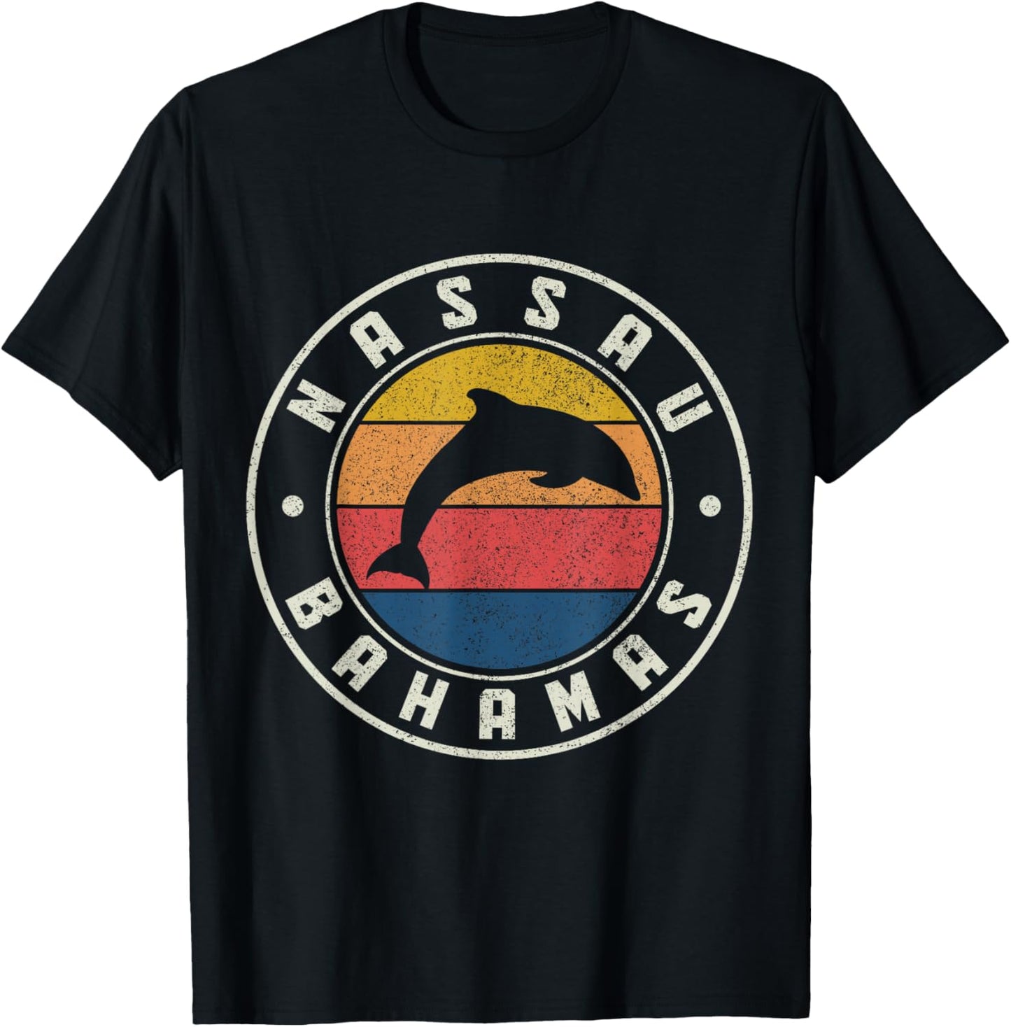 Nassau Bahamas Dolphin Souvenir Vintage T-Shirt - T-Shirt | Black