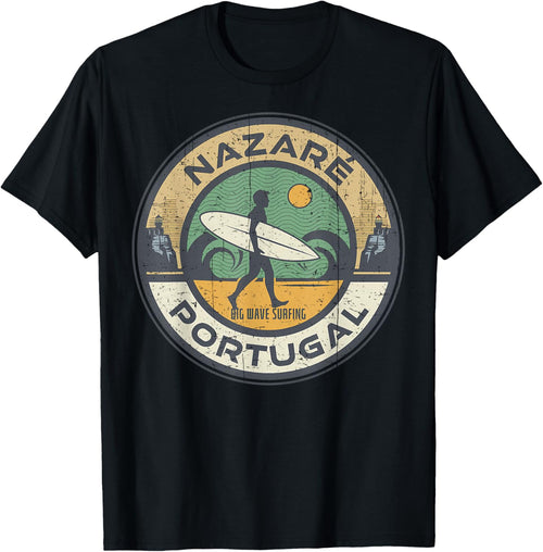 Vintage Nazare Portugal Beach Vintage Retro Surfing