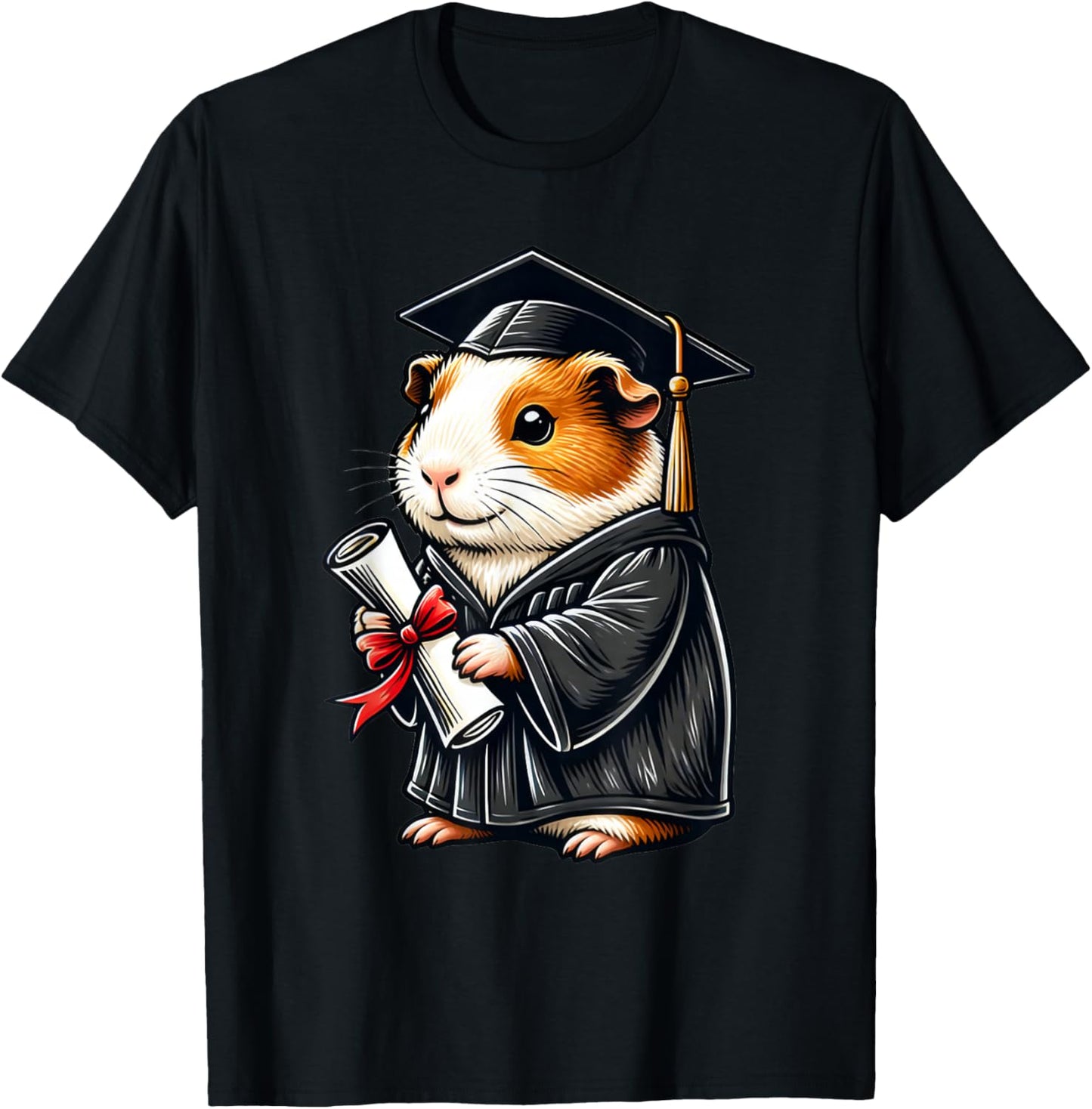 Cute Guinea Pig Graduation T-Shirt - T-Shirt | Black