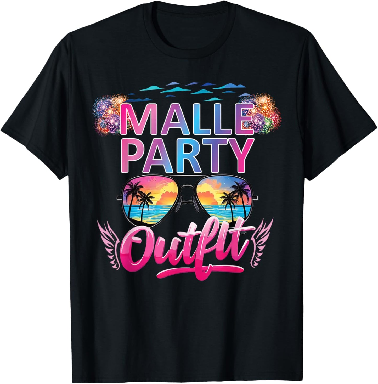 Malle Party Gruppenshirt Mallorca Outfit Damen Herren Party T-Shirt - T-Shirt | Black