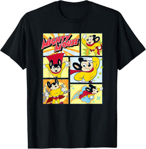 Mighty Mouse - Mighty Mouse Grid T-Shirt - T-Shirt | Black