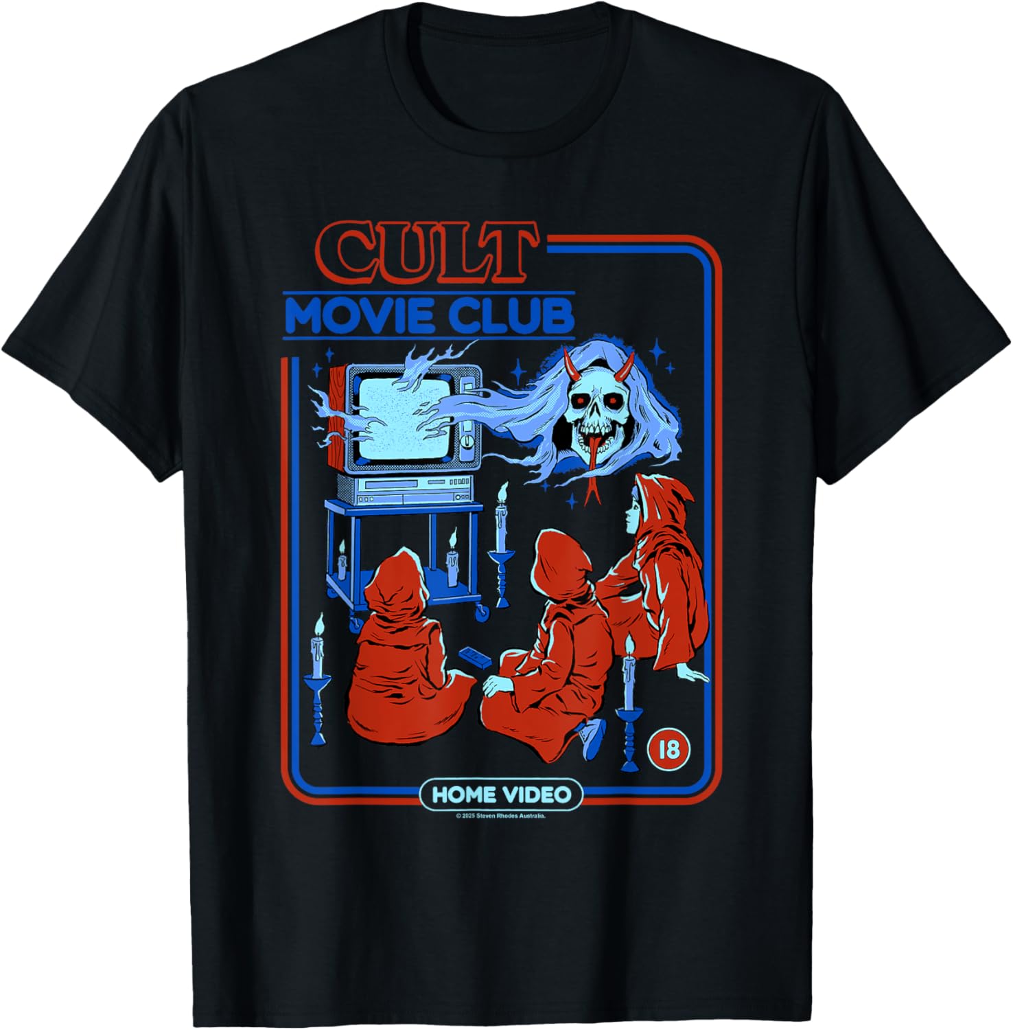 Cult Movie Club Poltergeist Retro Vintage Funny Adult Humor T-Shirt - T-Shirt | Black
