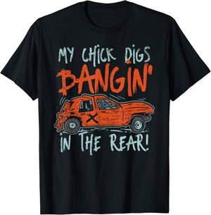 My Chick Digs Race Car Drivers Racing Demolition Derby T-Shirt - T-Shirt | Black