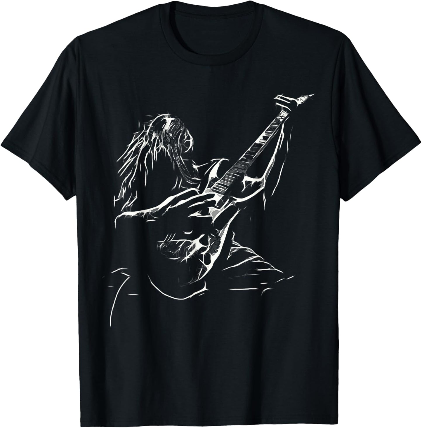 Heavy Metal Guitar Rocker Rock Star Music Rock and Roll T-Shirt - T-Shirt | Black