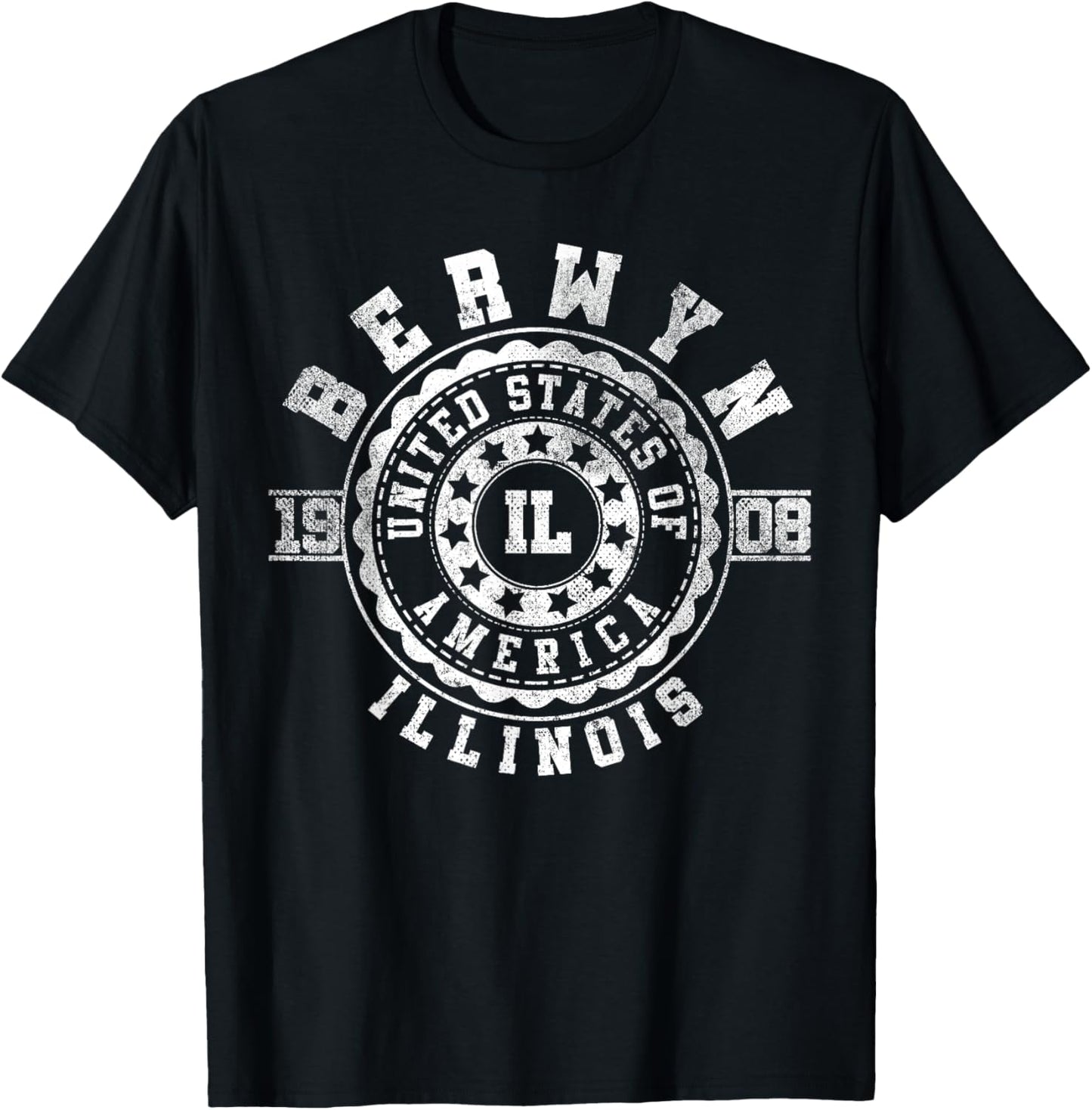 Berwyn IL | Illinois | Vintage City Apparels T-Shirt - T-Shirt | Black
