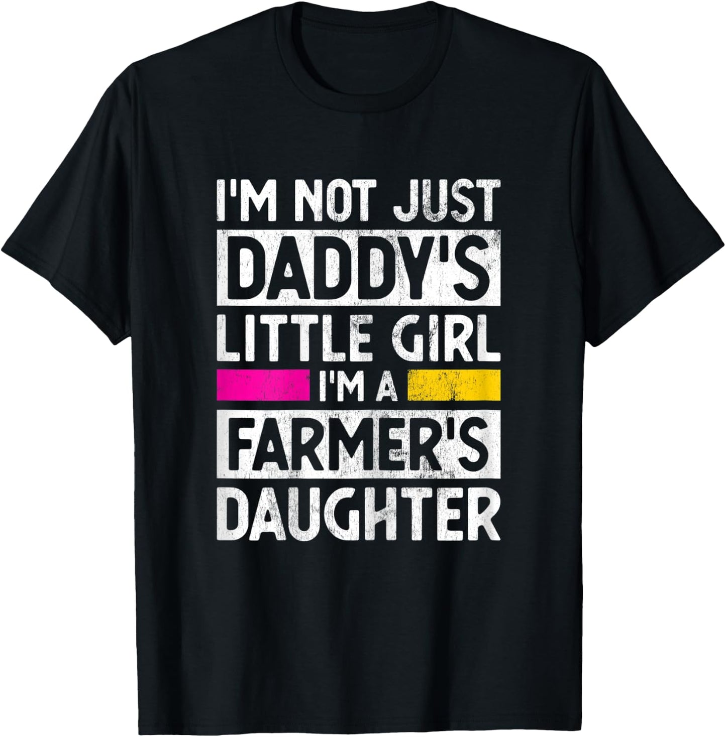 Daddy's Little Girl Farmer Daughter Farming Gag Gift Girls T-Shirt - T-Shirt | Black