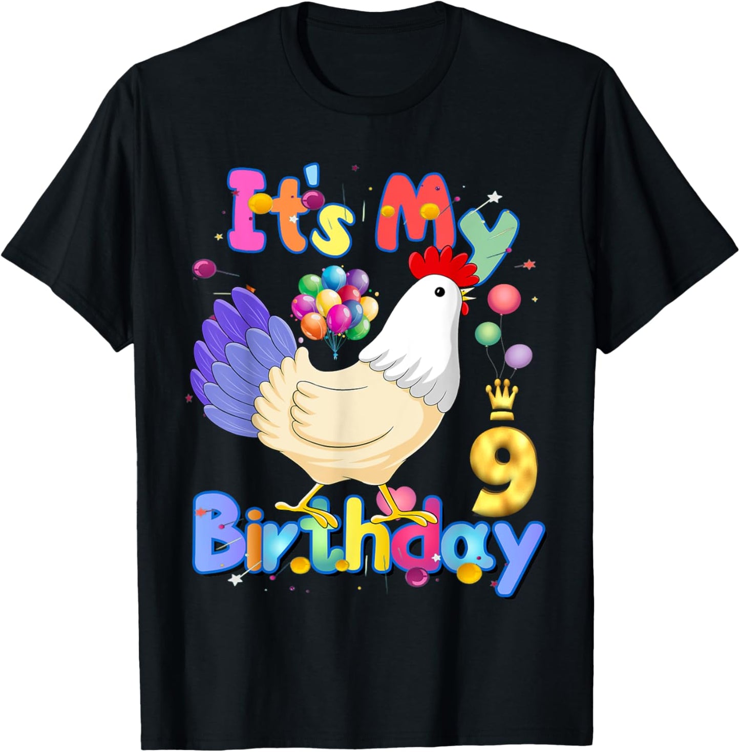 It's My Birthday 9 Chicken for Girls Chicken Dabbing Party T-Shirt - T-Shirt | Black