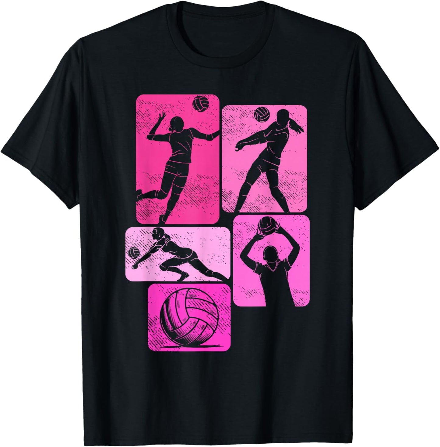 Volleyball Mom Life Player Women Teen Girls Game Day Pink T-Shirt - T-Shirt | Black