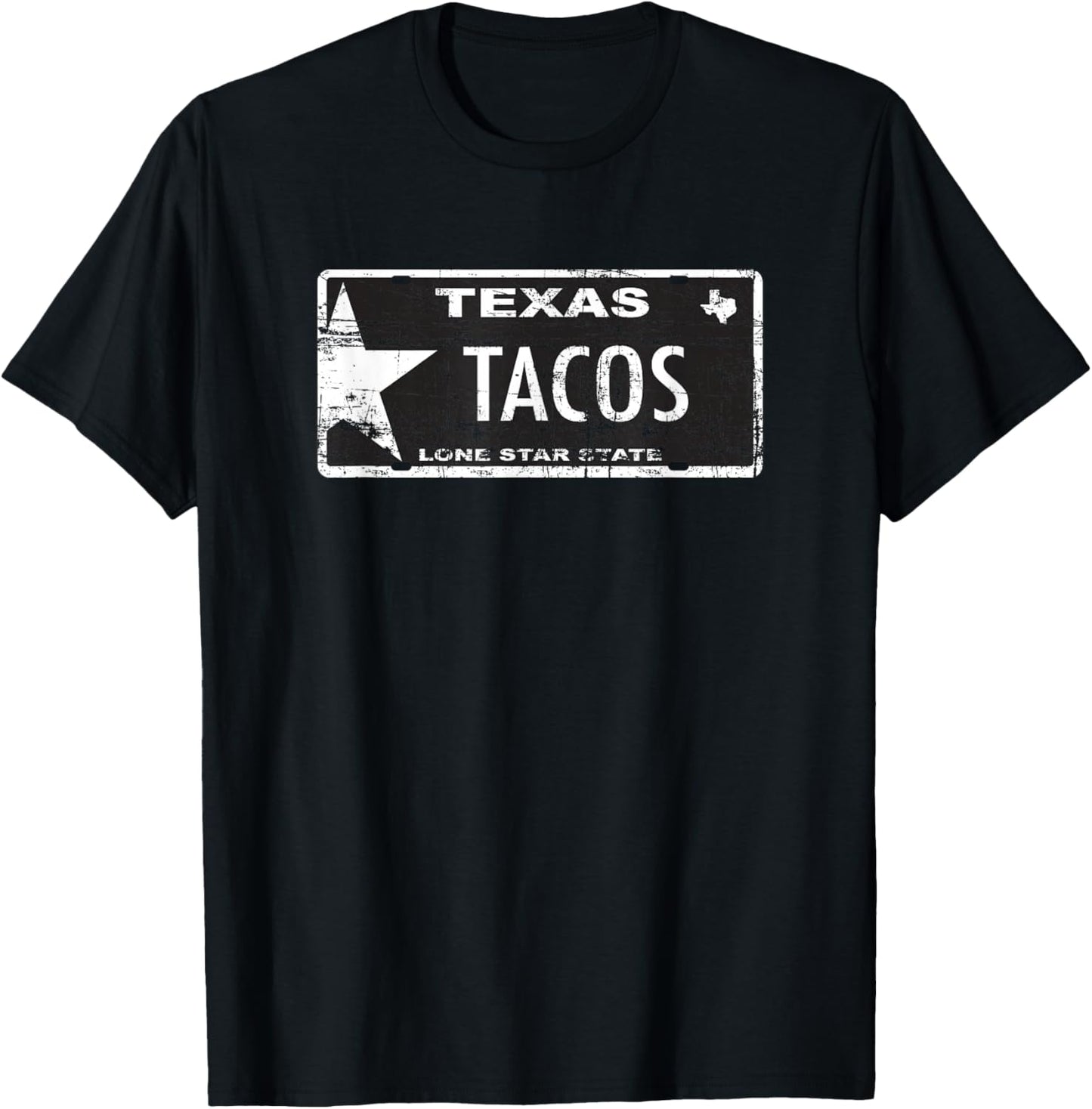 Texas tacos license plate T-Shirt - T-Shirt | Black