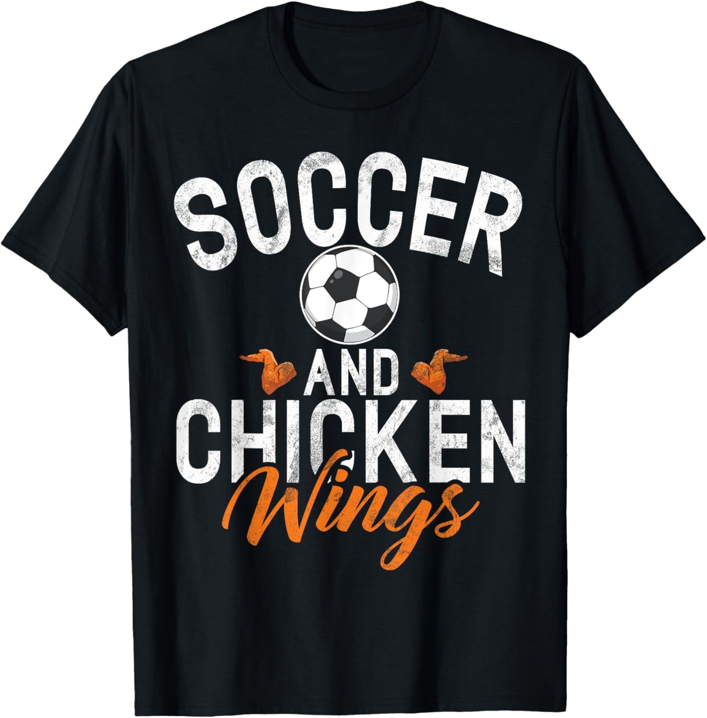 Soccer and Chicken Wings T-Shirt - T-Shirt | Black