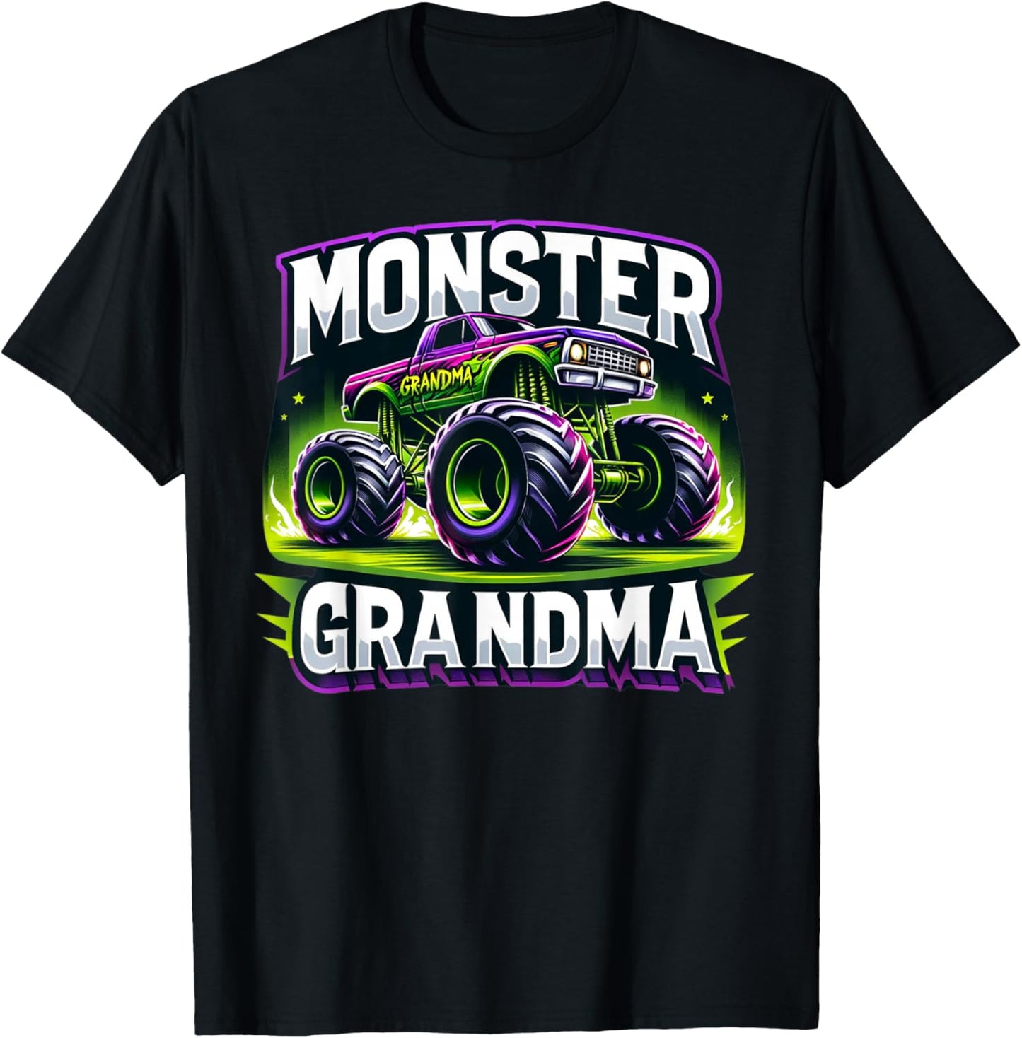 Monster Truck Race Racer Driver Grandma Mother's Day T-Shirt - T-Shirt | Black