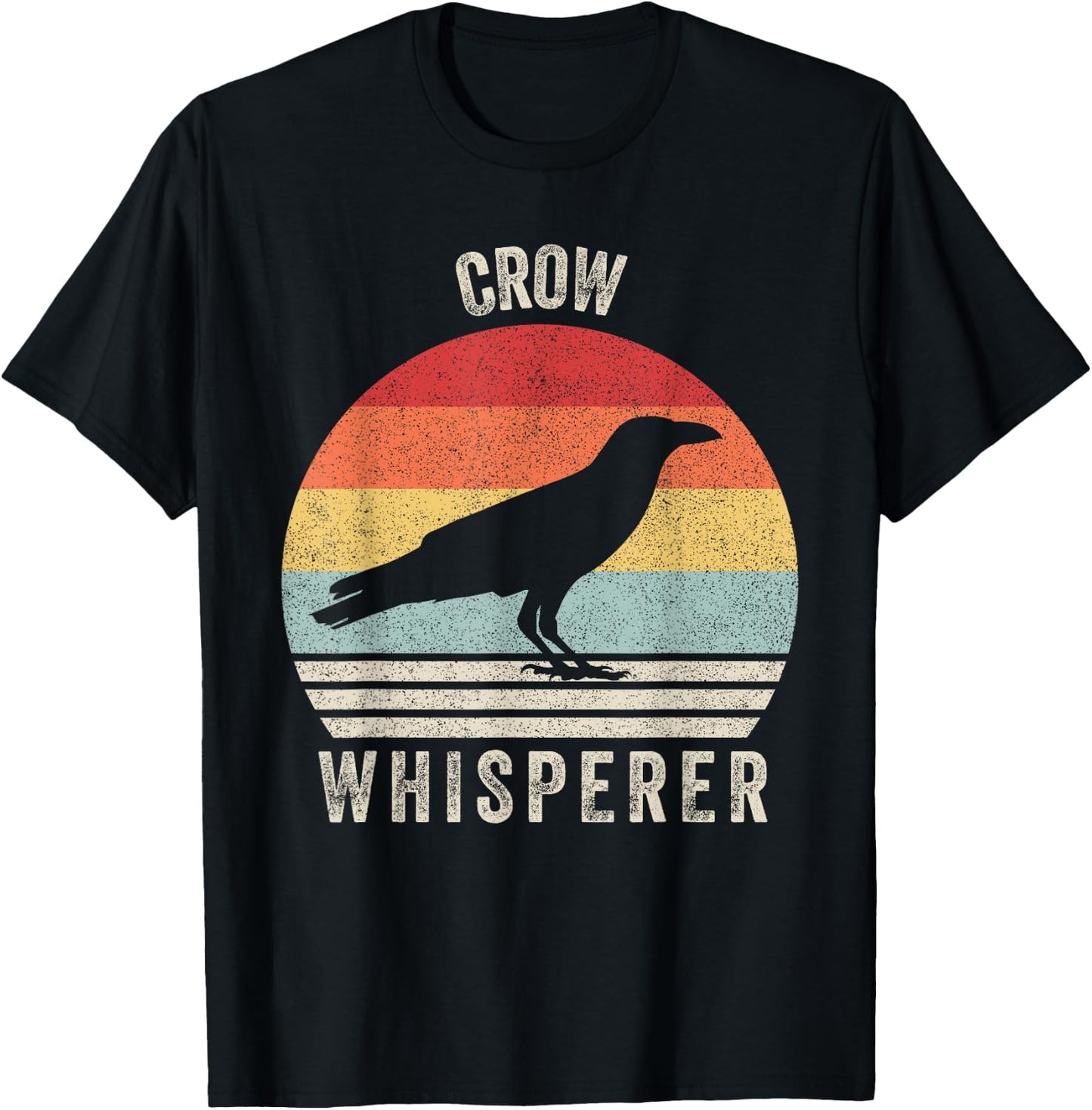 Retro Crow Whisperer Shirt Funny Birds Lover Crow Vintage T-Shirt - T-Shirt | Black