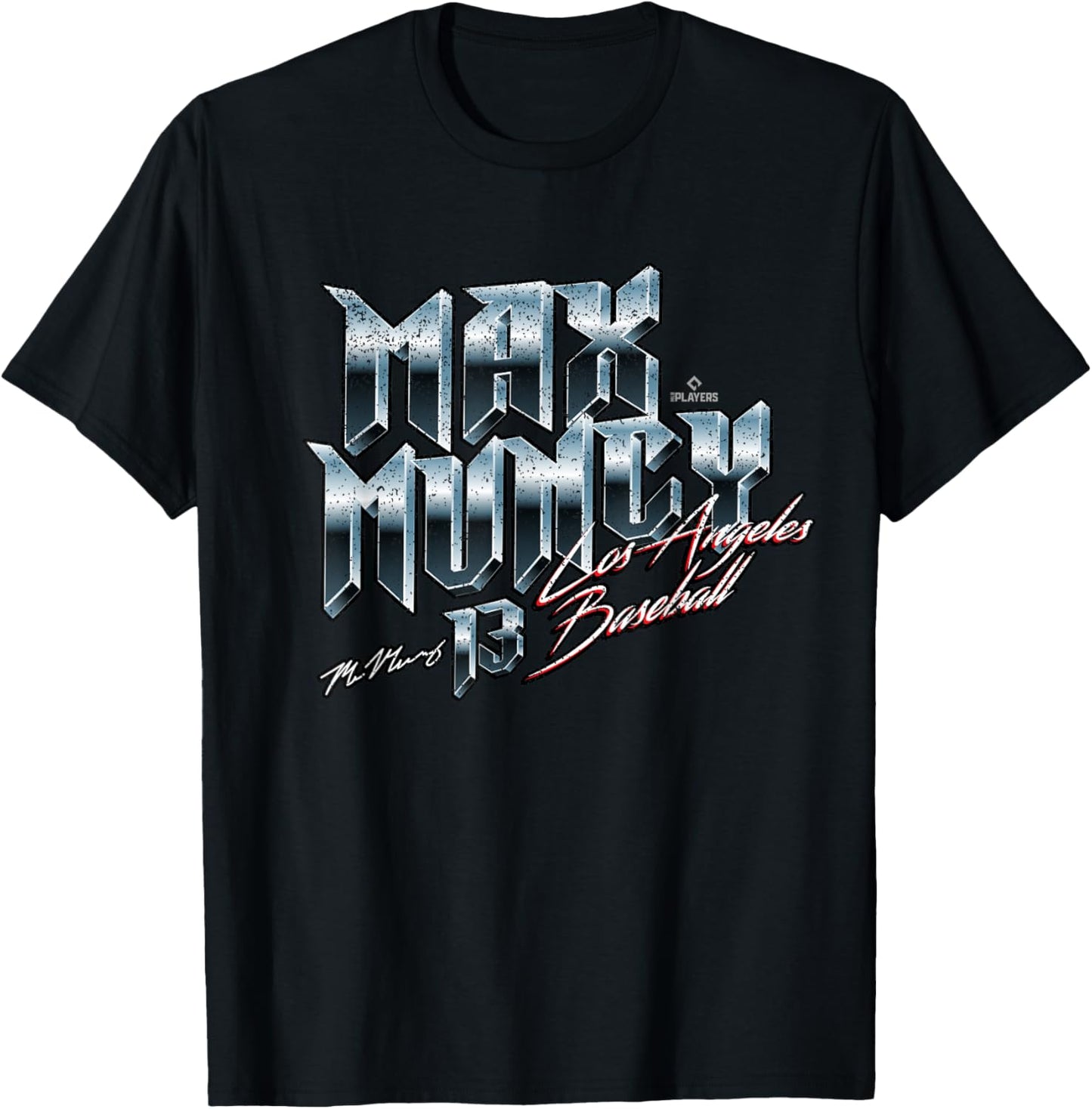 Max Muncy Los Angeles Baseball Heavy Metal MLBPA T-Shirt - T-Shirt | Black