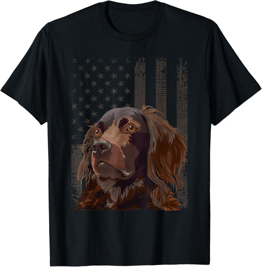 American Flag Boykin Spaniel 4th Of July T-Shirt - T-Shirt | Black