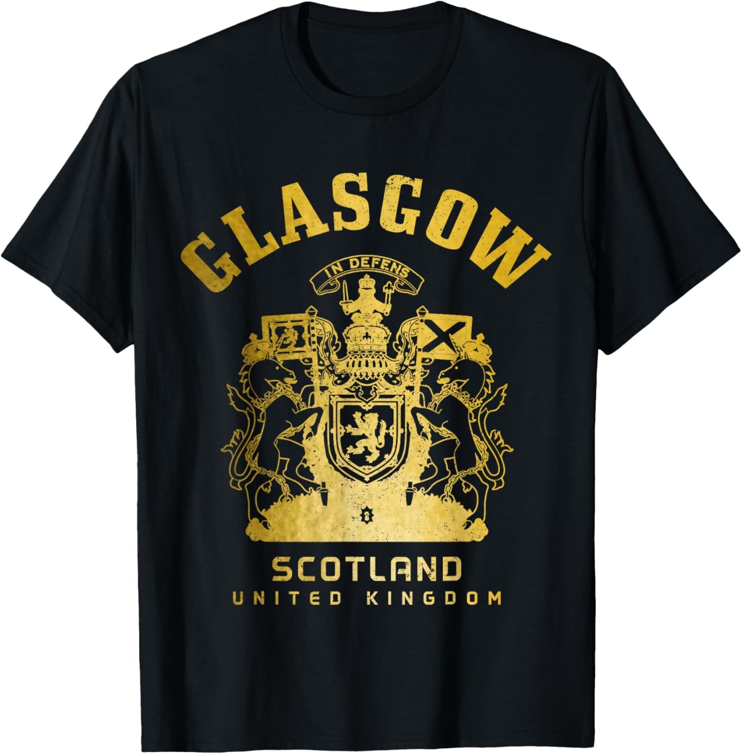 Glasgow Scotland UK Vintage Scottish T-Shirt - T-Shirt | Black