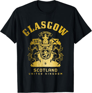 Glasgow Scotland UK Vintage Scottish T-Shirt - T-Shirt | Black