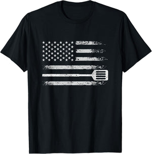 School Cafeteria Amrican Flag - Lunch Lady T-Shirt - T-Shirt | Black