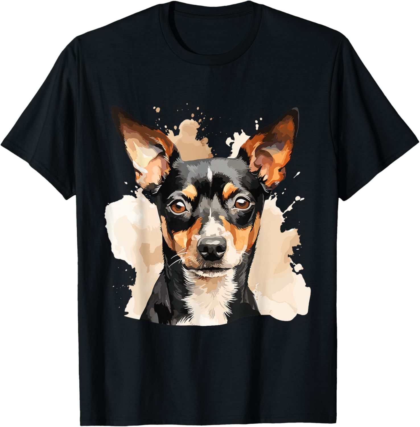 Rat Terrier Lovers Design Pop Art Rat Terrier Dog T-Shirt - T-Shirt | Black
