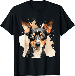 Rat Terrier Lovers Design Pop Art Rat Terrier Dog T-Shirt - T-Shirt | Black