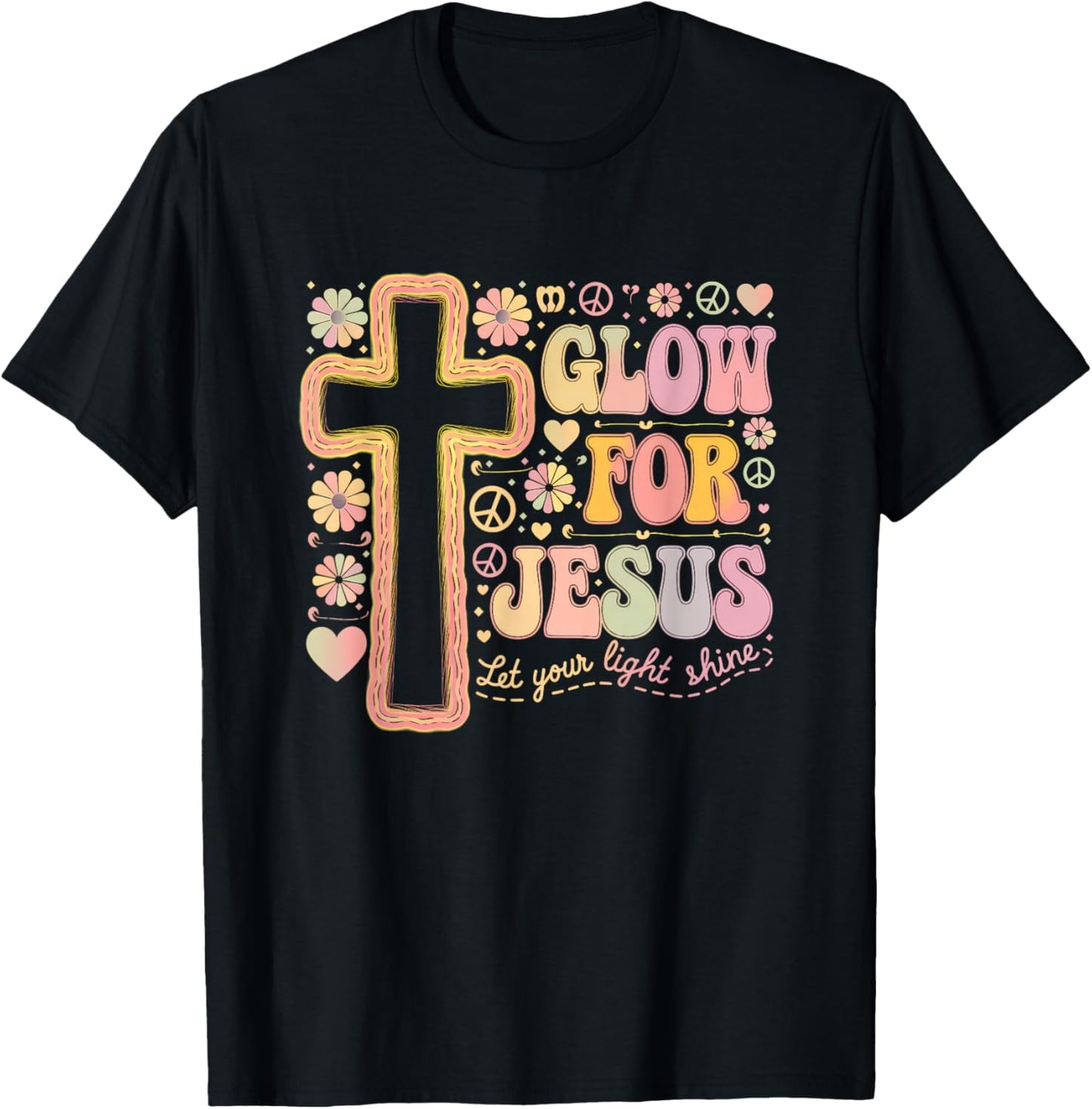 Glow for Jesus Christian Faith Lion God Christianity T-Shirt - T-Shirt | Black