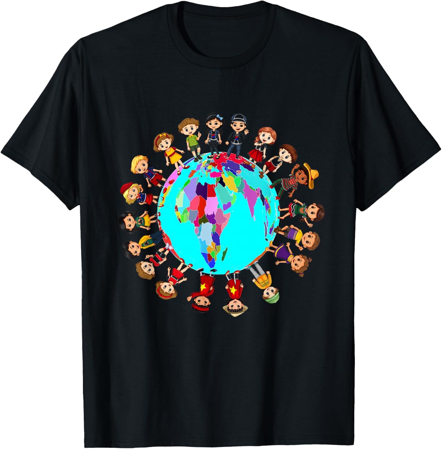 Kids around the world Happy Children Cultural diversity T-Shirt - T-Shirt | Black