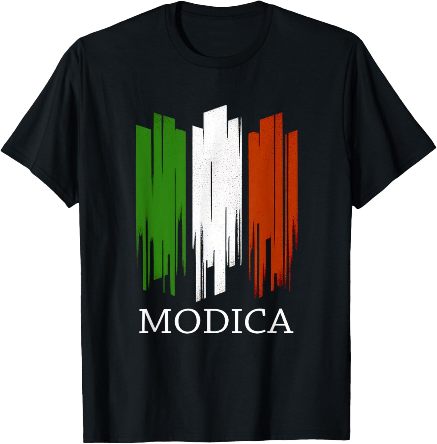 Modica Italy | Modica Sicily Italia | Italian Flag T-Shirt - T-Shirt | Black