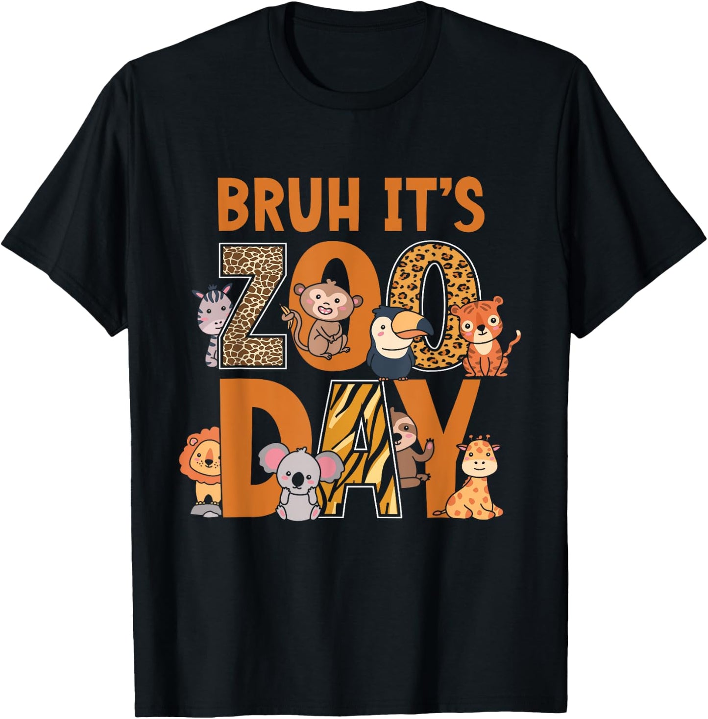 Funny Zoo Day Kids Bruh Its Zoo Day T-Shirt - T-Shirt | Black