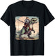 Cat Knight riding a T-Rex. Fun Men Women T-Shirt - T-Shirt | Black