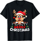 Merry Christmas Reindeer Xmas Family Women Men Funny T-Shirt - T-Shirt | Black