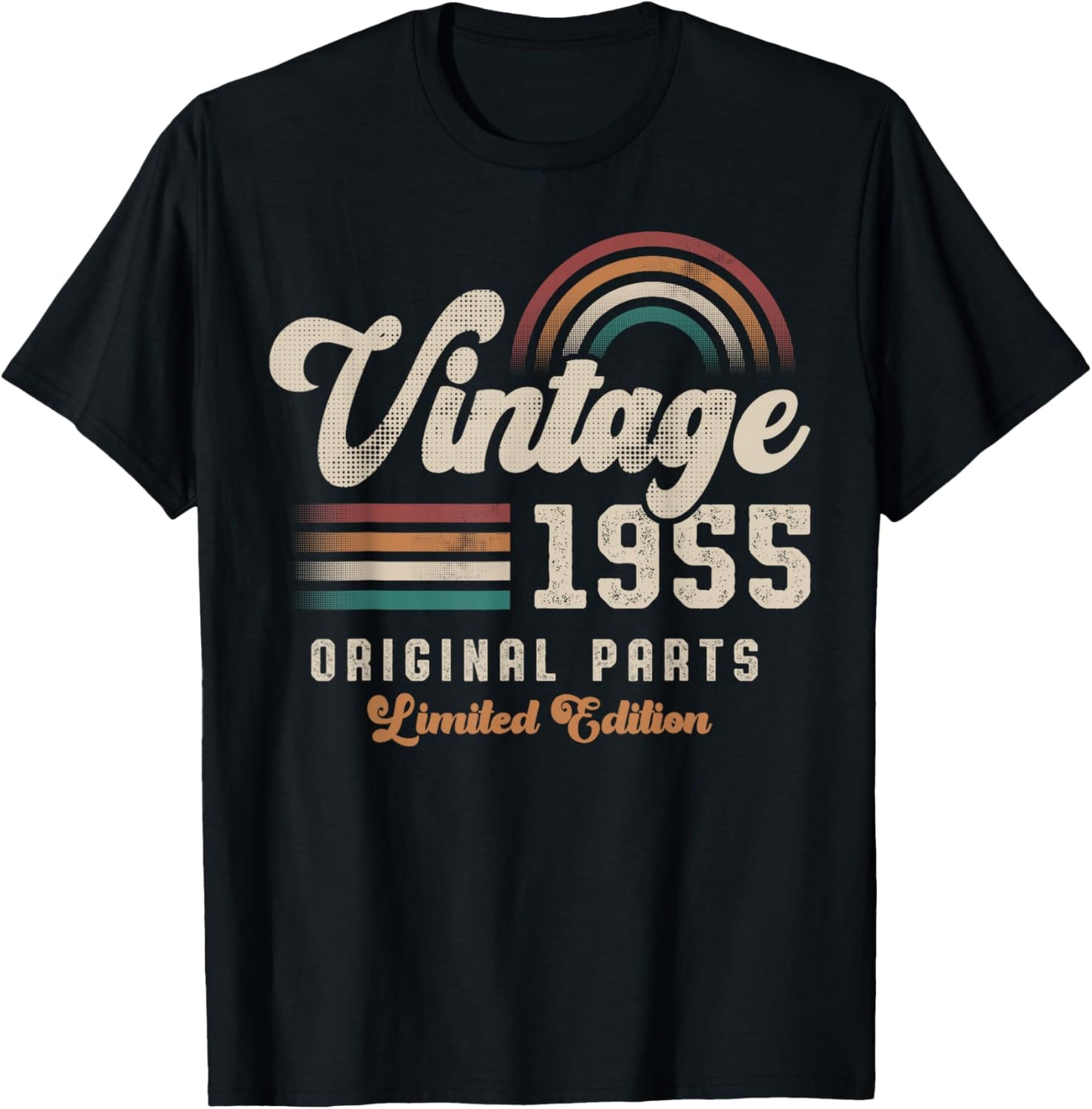 Vintage 1955 Birthday Birth Year 70 Retro T-Shirt - T-Shirt | Black