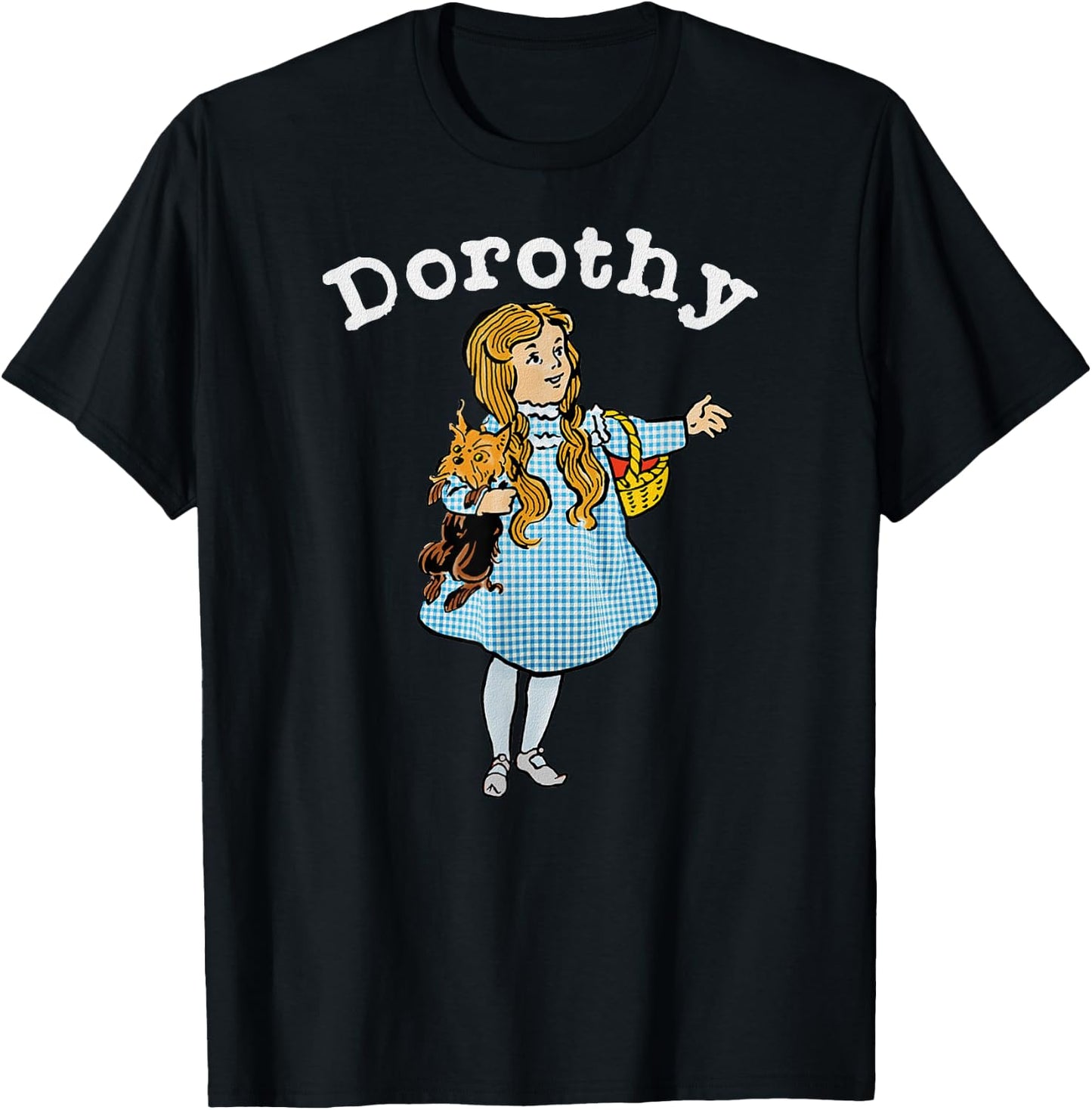 Vintage Fairytale Dorothy Toto-Cute Wizard of OZ Dorothy T-Shirt - T-Shirt | Black