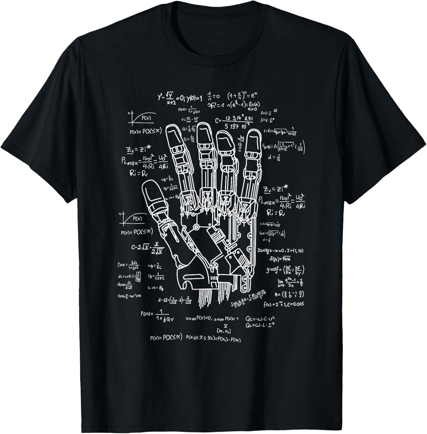 Robot Engineer Formula Collection - Robotics Math AI Gift T-Shirt - T-Shirt | Black
