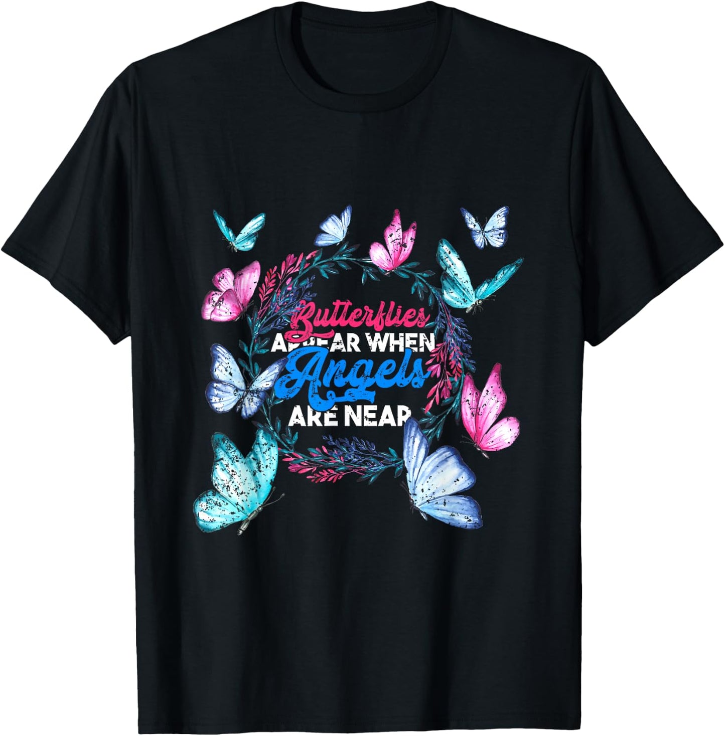 Pretty Butterfly Design Women's Butterfly - Black, Small T-Shirt - T-Shirt | Black