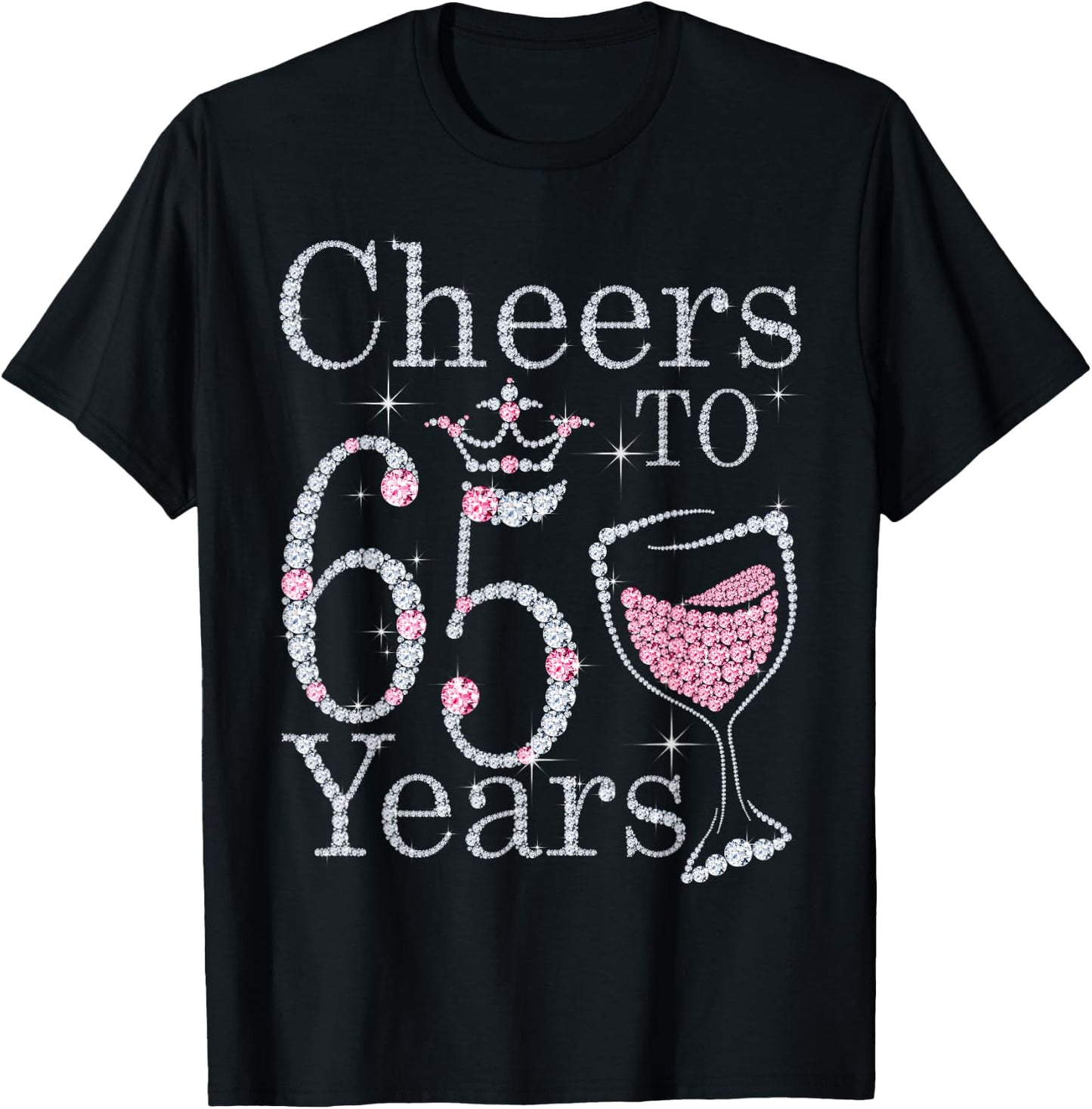 Cheers to 65 Years 1957 65Th Birthday Gift T-Shirt - T-Shirt | Black