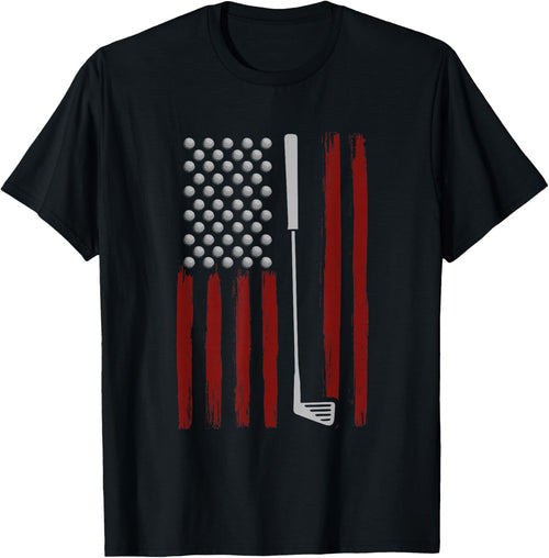 Retro American Flag Golf Golfer Funny Golf Club Golfing
