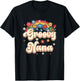 Groovy Nana Retro Hippie Peace Sign Floral Mothers Day T-Shirt - T-Shirt | Black