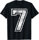 Sports Jersey Grunge Number 7 Fan Team Player Birthday T-Shirt - T-Shirt | Black
