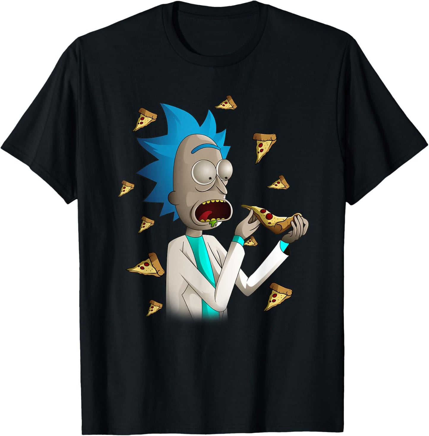 Rick and Morty Shirt Rick Loves Pizza T-Shirt - T-Shirt | Black